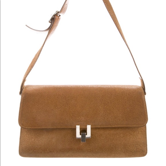 Leather suede shoulder designer purse from Longchamp - Picture 2 of 6